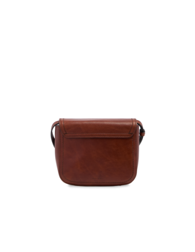 Borsa a tracolla piccola in pelle con patta The Bridge Mia – Marrone/Oro - foto 3