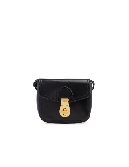 Borsa a tracolla piccola in pelle con patta The Bridge Mia – Nero/Oro - foto 1