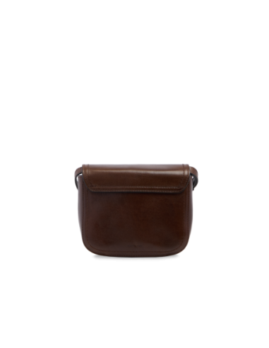 Borsa a tracolla piccola in pelle con patta The Bridge Mia – Moka/Oro - foto 3