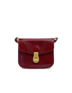 Borsa a tracolla media in pelle The Bridge Mia – Barolo/Oro - foto 1