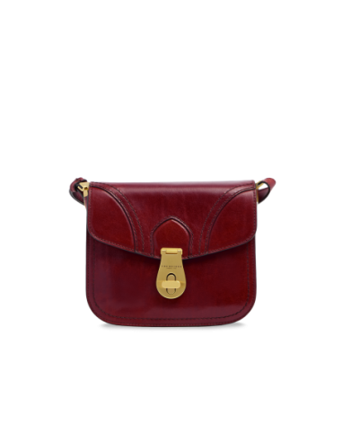 Borsa a tracolla media in pelle The Bridge Mia – Barolo/Oro - foto 1