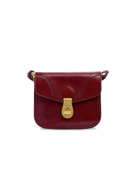Borsa a tracolla media in pelle The Bridge Mia – Barolo/Oro - foto 1