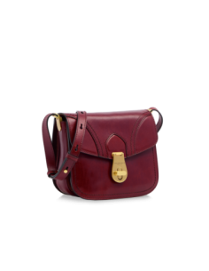 Borsa a tracolla media in pelle The Bridge Mia – Barolo/Oro - foto 1 2