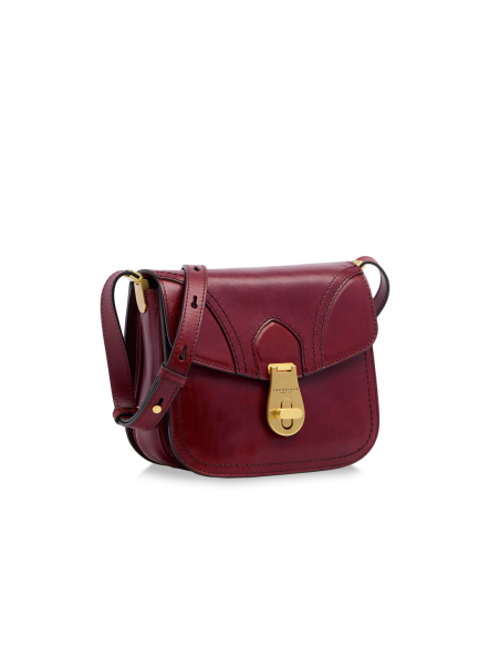 Borsa a tracolla media in pelle The Bridge Mia – Barolo/Oro - foto 2
