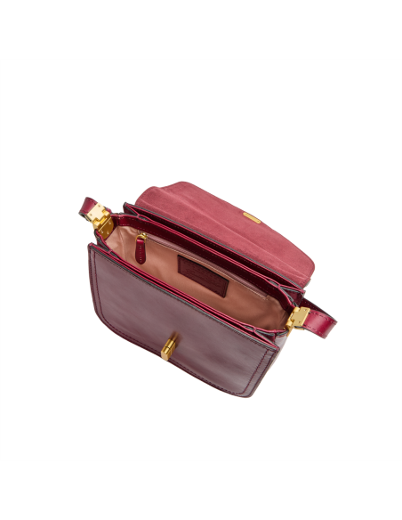 Borsa a tracolla media in pelle The Bridge Mia – Barolo/Oro - foto 4