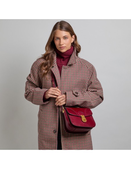 Borsa a tracolla media in pelle The Bridge Mia – Barolo/Oro - foto 5