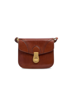 Borsa a tracolla media in pelle The Bridge Mia – Marrone/Oro - foto 1