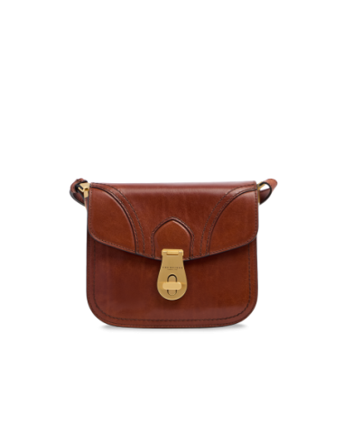 Borsa a tracolla media in pelle The Bridge Mia – Marrone/Oro - foto 1