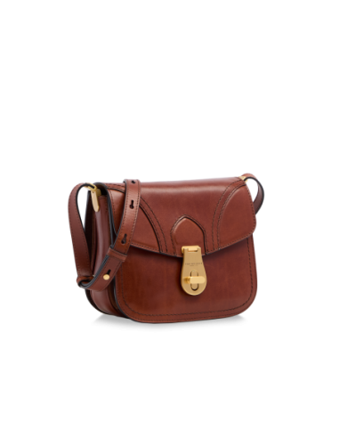 Borsa a tracolla media in pelle The Bridge Mia – Marrone/Oro - foto 2