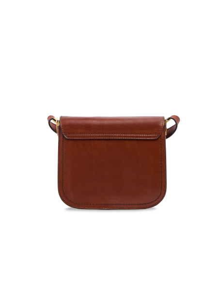 Borsa a tracolla media in pelle The Bridge Mia – Marrone/Oro - foto 3