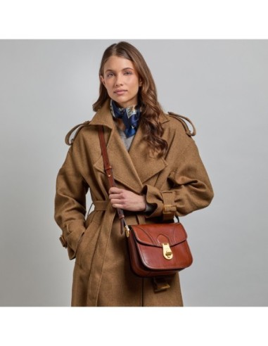 Borsa a tracolla media in pelle The Bridge Mia – Marrone/Oro - foto 5