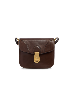 Borsa a tracolla media in pelle The Bridge Mia – Moka/Oro - foto 1