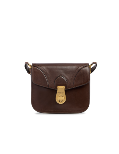 Borsa a tracolla media in pelle The Bridge Mia – Moka/Oro - foto 1
