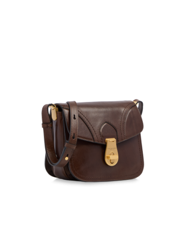 Borsa a tracolla media in pelle The Bridge Mia – Moka/Oro - foto 2