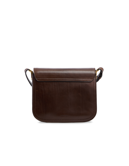 Borsa a tracolla media in pelle The Bridge Mia – Moka/Oro - foto 3
