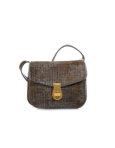 Borsa a tracolla in pelle effetto cavallino The Bridge Mia Wow – Moka/Azzurro - foto 1