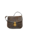 Borsa a tracolla in pelle effetto cavallino The Bridge Mia Wow – Moka/Azzurro