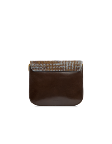 Borsa a tracolla in pelle effetto cavallino The Bridge Mia Wow – Moka/Azzurro - foto 3