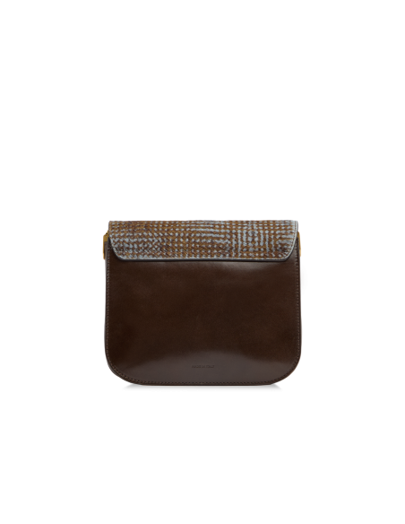 Borsa a tracolla in pelle effetto cavallino The Bridge Mia Wow – Moka/Azzurro - foto 3
