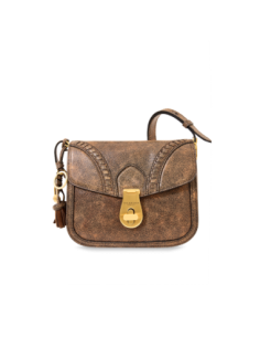 Borsa a tracolla in pelle cracklé The Bridge Mia Wow – Moka/Oro - foto 1