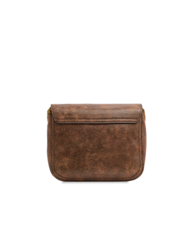 Borsa a tracolla in pelle cracklé The Bridge Mia Wow – Moka/Oro - foto 3
