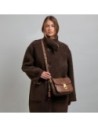 Borsa a tracolla in pelle cracklé The Bridge Mia Wow – Moka/Oro