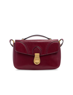 Borsa a mano in pelle con tracolla The Bridge Mia – Barolo/Oro - foto 1