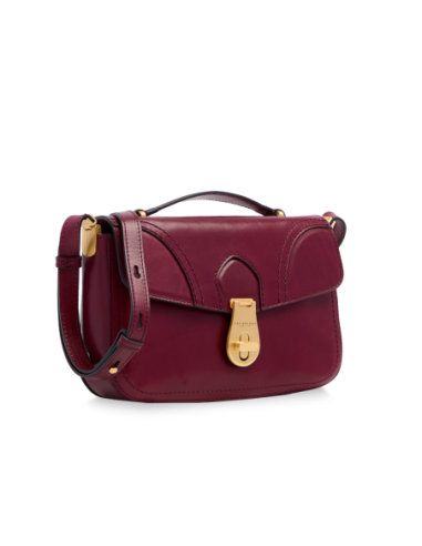 Borsa a mano in pelle con tracolla The Bridge Mia – Barolo/Oro - foto 2
