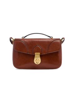 Borsa a mano in pelle con tracolla The Bridge Mia – Marrone/Oro - foto 1