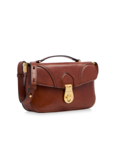 Borsa a mano in pelle con tracolla The Bridge Mia – Marrone/Oro - foto 1 2