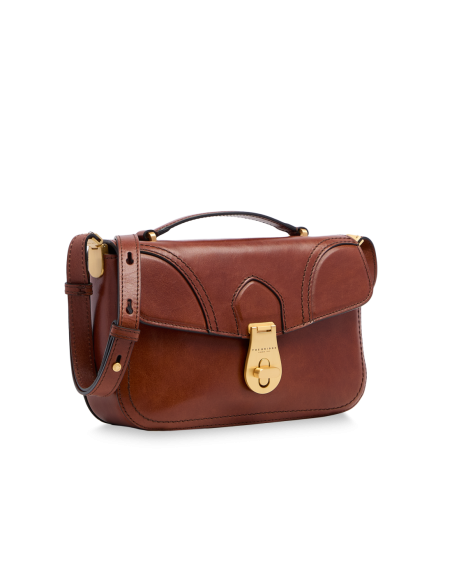 Borsa a mano in pelle con tracolla The Bridge Mia – Marrone/Oro - foto 2