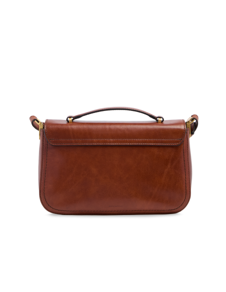 Borsa a mano in pelle con tracolla The Bridge Mia – Marrone/Oro - foto 3