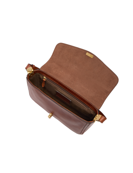 Borsa a mano in pelle con tracolla The Bridge Mia – Marrone/Oro - foto 4