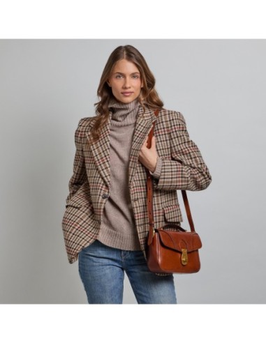 Borsa a mano in pelle con tracolla The Bridge Mia – Marrone/Oro - foto 6