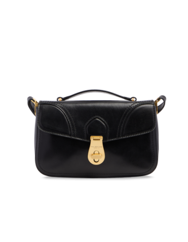 Borsa a mano in pelle con tracolla The Bridge Mia – Nero/Oro - foto 1