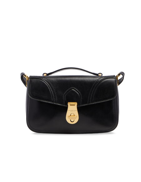 Borsa a mano in pelle con tracolla The Bridge Mia – Nero/Oro - foto 1
