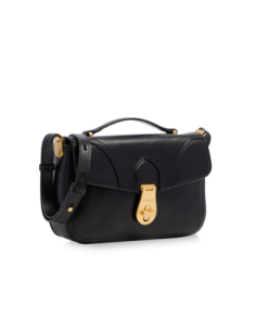 Borsa a mano in pelle con tracolla The Bridge Mia – Nero/Oro - foto 1 2