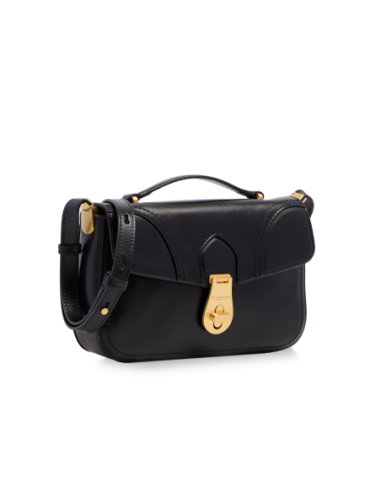 Borsa a mano in pelle con tracolla The Bridge Mia – Nero/Oro - foto 2