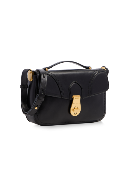 Borsa a mano in pelle con tracolla The Bridge Mia – Nero/Oro - foto 2