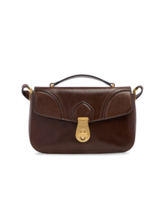 Borsa a mano in pelle con tracolla The Bridge Mia – Moka/Oro - foto 1