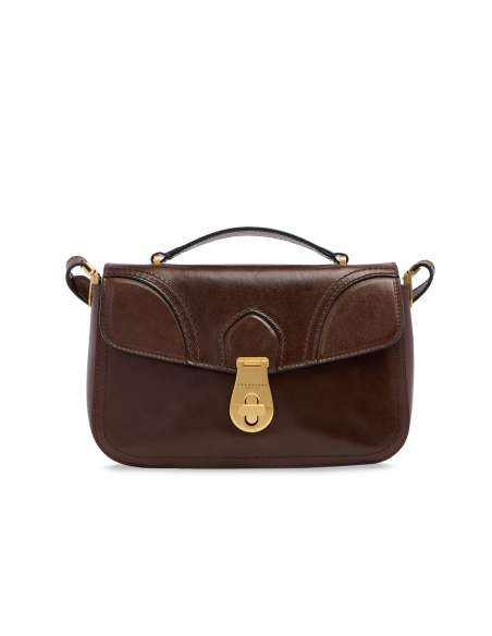 Borsa a mano in pelle con tracolla The Bridge Mia – Moka/Oro - foto 1