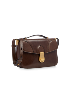 Borsa a mano in pelle con tracolla The Bridge Mia – Moka/Oro - foto 1 2
