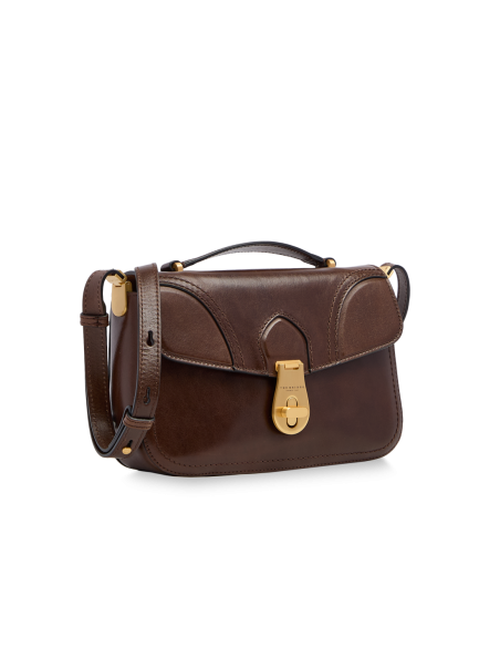 Borsa a mano in pelle con tracolla The Bridge Mia – Moka/Oro - foto 2
