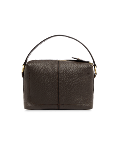 Camera case a tracolla in pelle martellata con manigliotto The Bridge Martina – Moka/Oro - foto 3