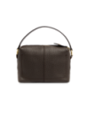 Camera case a tracolla in pelle martellata con manigliotto The Bridge Martina – Moka/Oro