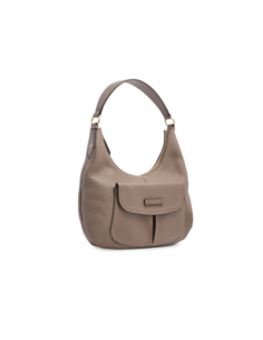 Borsa hobo morbida in pelle martellata The Bridge Martina – Greige/Oro - foto 1 2