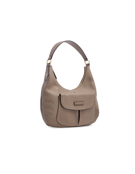 Borsa hobo morbida in pelle martellata The Bridge Martina – Greige/Oro - foto 2