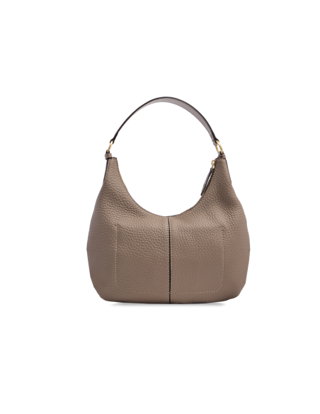 Borsa hobo morbida in pelle martellata The Bridge Martina – Greige/Oro - foto 3