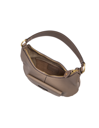 Borsa hobo morbida in pelle martellata The Bridge Martina – Greige/Oro - foto 4