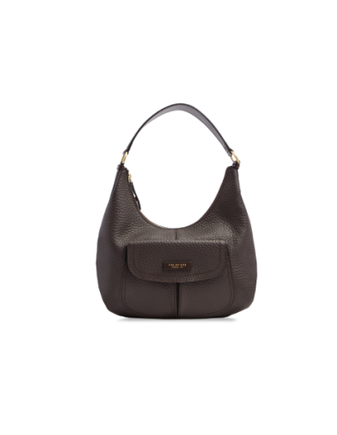 Borsa hobo morbida in pelle martellata The Bridge Martina – Moka/Oro - foto 1